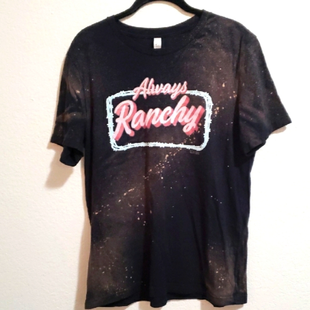 Bella Canvas Black Tee with Pink and White Graphic